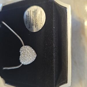 Swarovski Crystal Heart Necklace - Silver